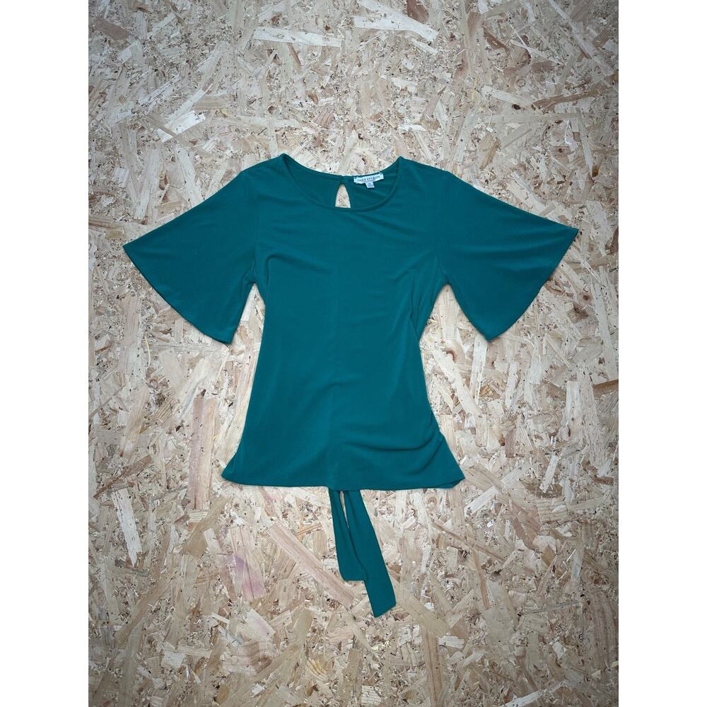 Green Envelope LA Women Green Short Sleeve Blouse Sz XS